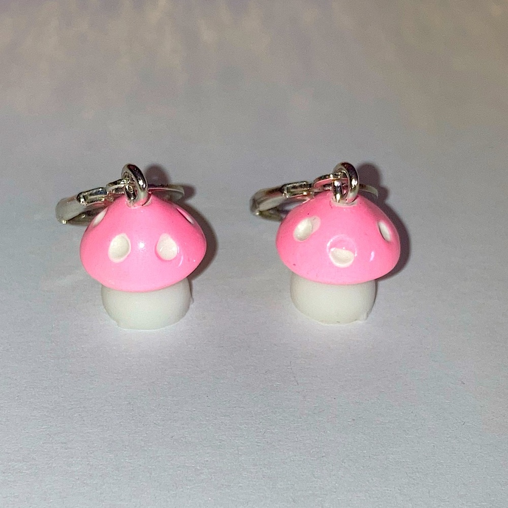 Pink Mushroom Earrings